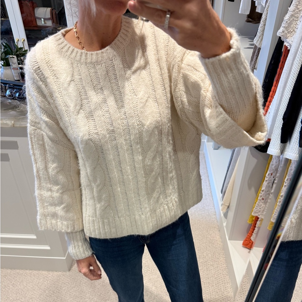 Zara layered sleeve knit sweater, size M